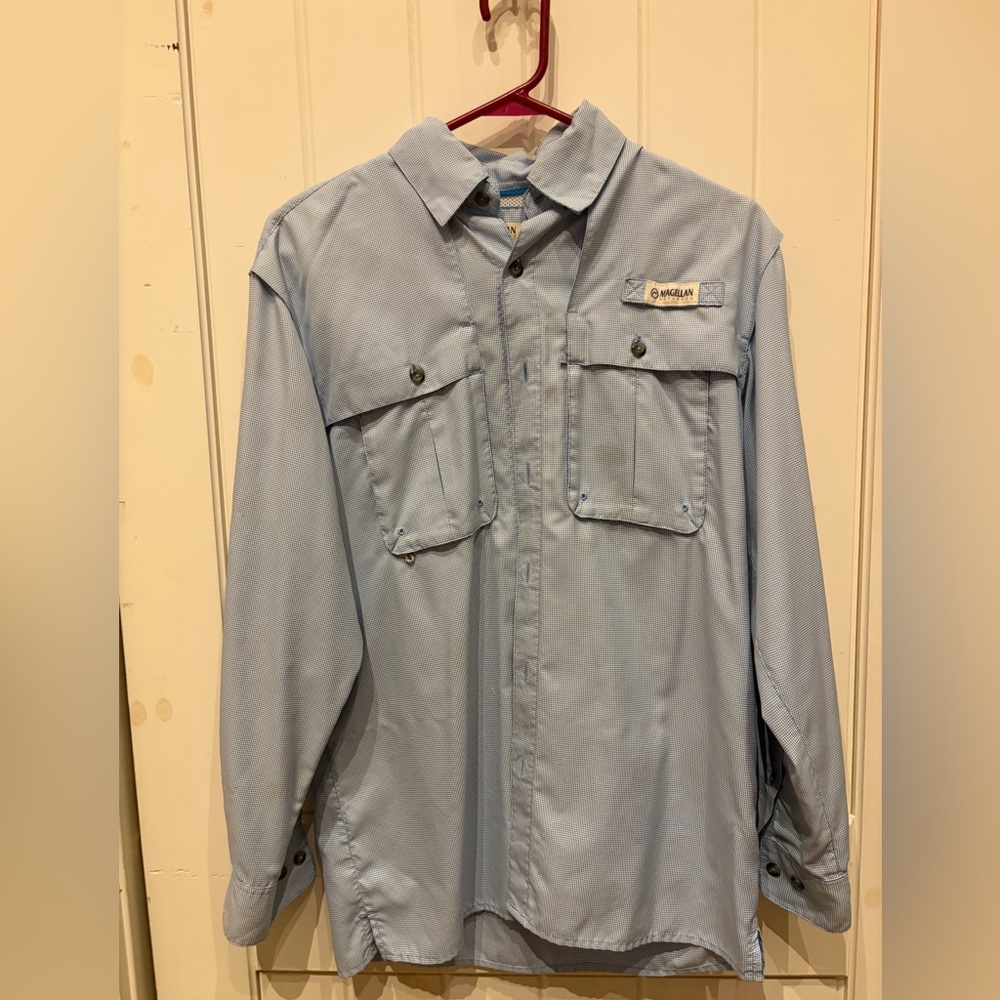 Magellan Outdoors Men's Light Blue Shirt Jacket
